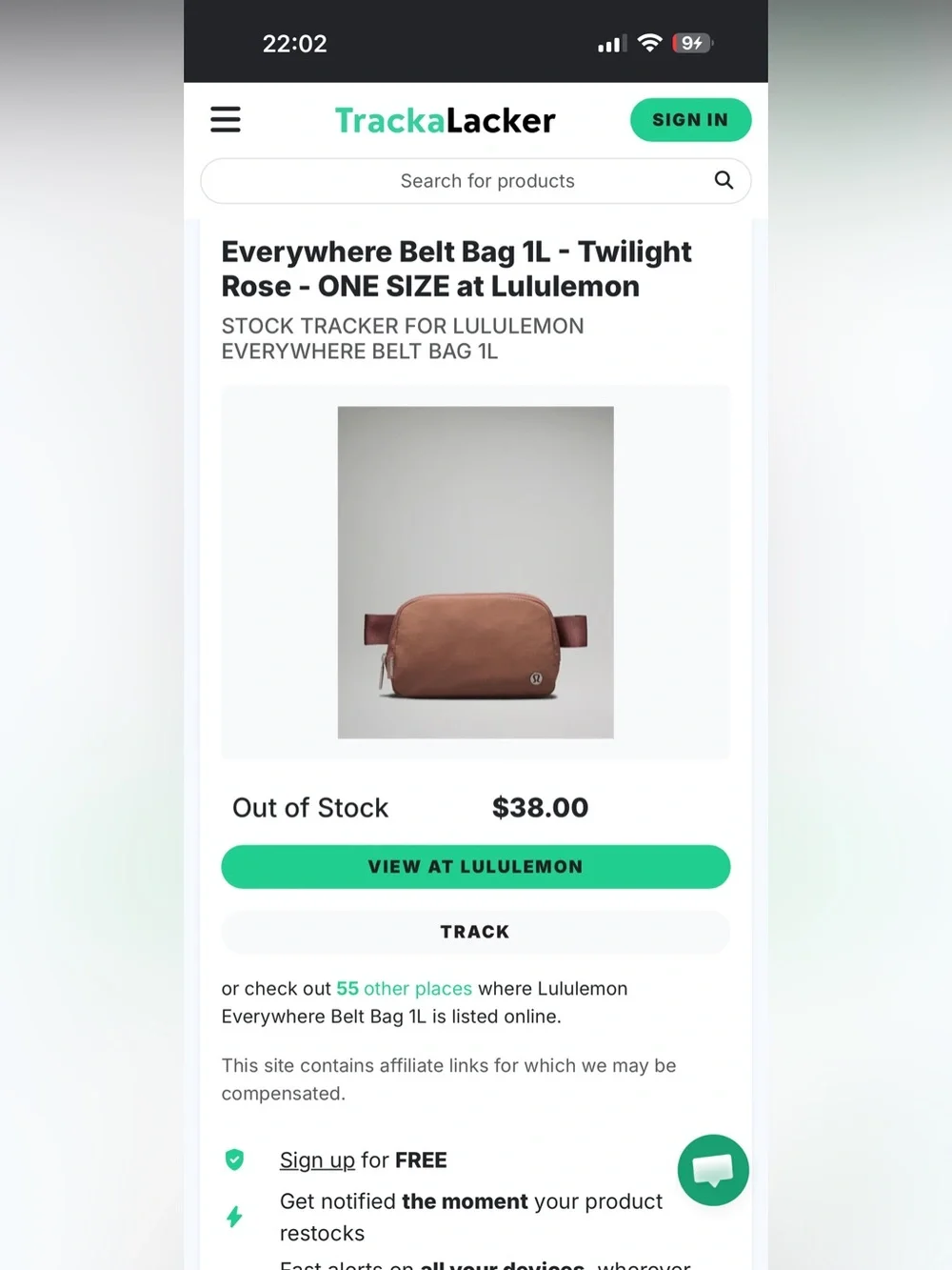 Lululemon Everywhere Belt Bag in Twilight Rose